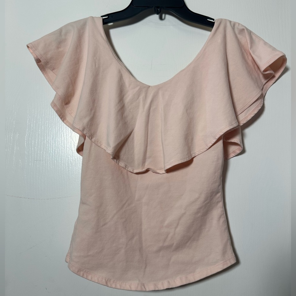 FREE PEOPLE Tula Ruffle Top in light pink